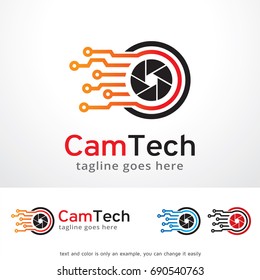 Camera Tech Logo Template Design Vector, Emblem, Design Concept, Creative Symbol, Icon