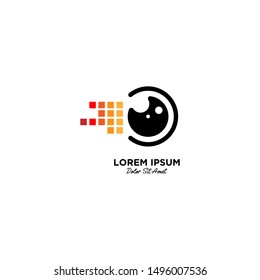 Camera Techno logo vector icon illustration