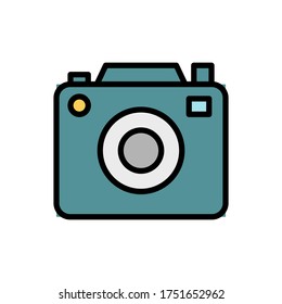 Camera, technology icon. Simple color with outline vector elements of camping icons for ui and ux, website or mobile application