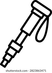 Camera telescopic monopod pole line art icon