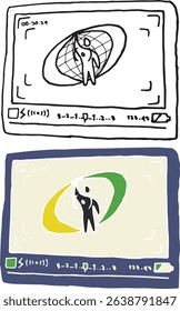 A camera that is filming a person waving Vector