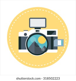 Camera theme, flat style, colorful, vector icon set for info graphics, websites, mobile and print media.