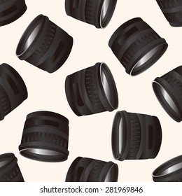 camera theme lens , cartoon seamless pattern background