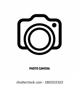 Camera thin line icon. Sign of photo. Modern vector illustration for photographer logo, mobile app, electronics shop.