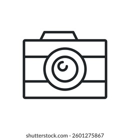 Camera thin line icons. Perfect pixel on transparent background