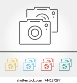Camera Thin Line Single Icon Vector Illustration