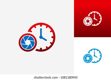 Camera Time Logo Template Design Vector, Emblem, Design Concept, Creative Symbol, Icon