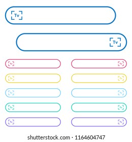 Camera time value mode icons in rounded color menu buttons. Left and right side icon variations.
