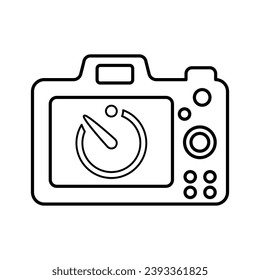 Camera Timer Icon In Outline Style