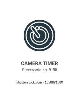 Camera timer vector icon on white background. Flat vector camera timer icon symbol sign from modern electronic stuff fill collection for mobile concept and web apps design.