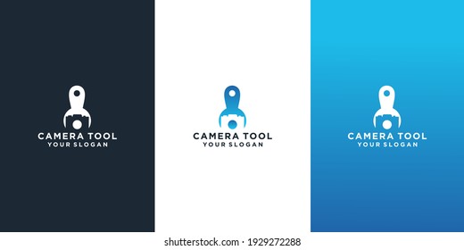 camera tool logo design vector