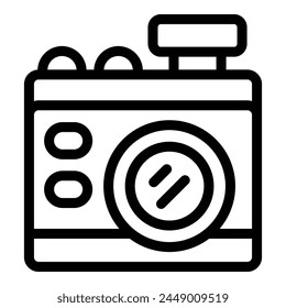 Camera tourist icon outline vector. Country adult. Museum paris