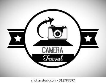 camera for travel design, vector illustration 10 eps graphic