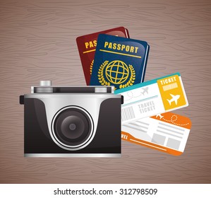 camera for travel design, vector illustration 10 eps graphic
