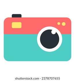 Camera travel element. Vector illustration with travel theme and flat vector style.