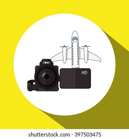 camera and travel icon design