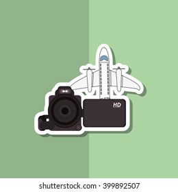 camera and travel icon design