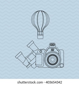 camera and travel icon design, vector illustration