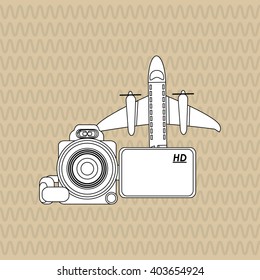 camera and travel icon design, vector illustration