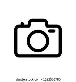 Camera (Travel) icon outline vector. isolated on white background