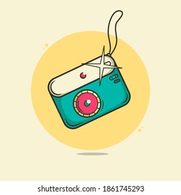 camera travel illustration Premium Vector