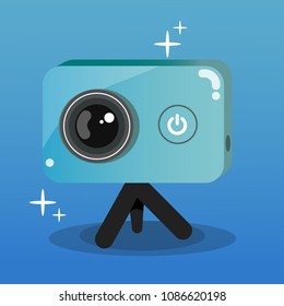 Camera Traveling vetor icon illustrayion camera