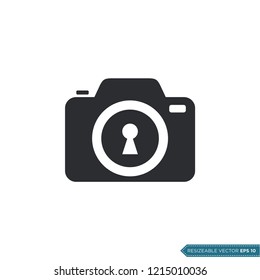 Camera Trendy Keyhole Icon Vector Template