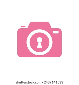 Camera Trendy Keyhole Icon Vector Template Illustration Design