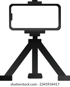 Camera Tripod. Black Color Tripod Illustration. Mobile Tripod Vector Illustration. 