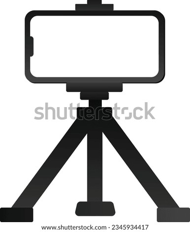 Camera Tripod. Black Color Tripod Illustration. Mobile Tripod Vector Illustration. 