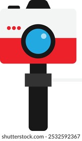 Camera Tripod Device Icon Vector Flat Illustration