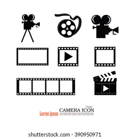 camera tripod film and accessories icon.Video camera and film icon. Vector illustration.