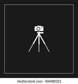 camera tripod flat icon. camera tripod vector illustration
