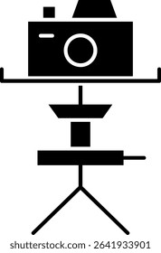 Camera Tripod Glyph Vector Icon Design