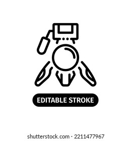 Camera Tripod Icon Editable Stroke