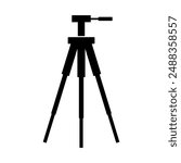 Camera tripod icon illustrated on background