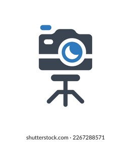 Camera tripod icon. Illustration isolated on white background