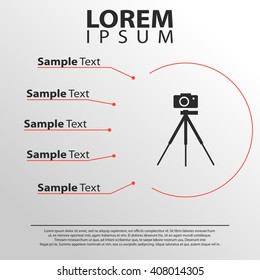 camera tripod icon. infographics template