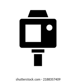 icono de trípode de cámara o logotipo símbolo de signo aislado ilustración vectorial - iconos vectoriales de estilo negro de alta calidad
