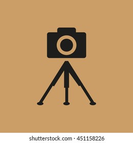 camera tripod icon. photo camera icon photography. tripod.