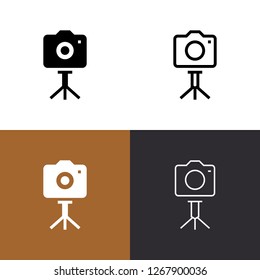 Camera Tripod Icon Set