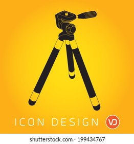 Camera tripod - icon, silhouette