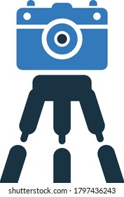 Camera tripod icon, vector graphics