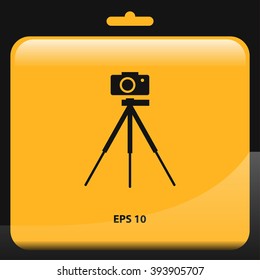 camera tripod icon. vector illustration