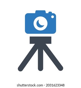 Icono de trípode de cámara.media,foto (ilustración vectorial)