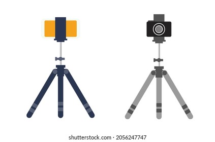 Camera tripod realistic vector set