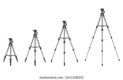 camera tripod set vector illustration isolated on white background.