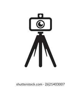 Camera tripod silhouette vector illustration