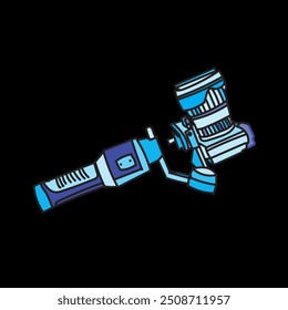 camera tripod vector blue illustration