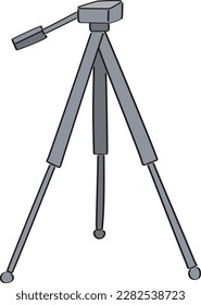 Camera Tripod, Vector cartoon style.